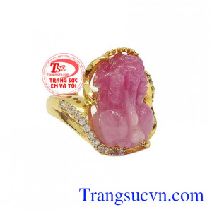 Nhẫn tỳ hưu ruby thiên nhiên đep