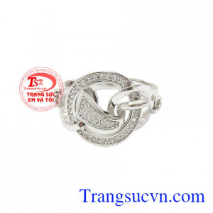 Nhẫn vàng trắng Italy 18k, bảo hành 12 tháng, giao hàng nhanh trên toàn quốc