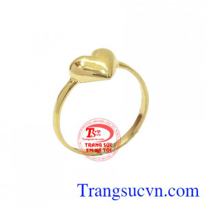 Nhẫn nữ vàng tây được thiết kế tinh tế Trái tim chung thủy đeo xinh xinh trên ngón tay đeo nhẫn