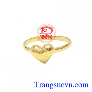 Trái tim chung thủy nhẫn nữ vàng 10k, bảo hành 6 tháng giao toàn quốc, thanh toán an toàn