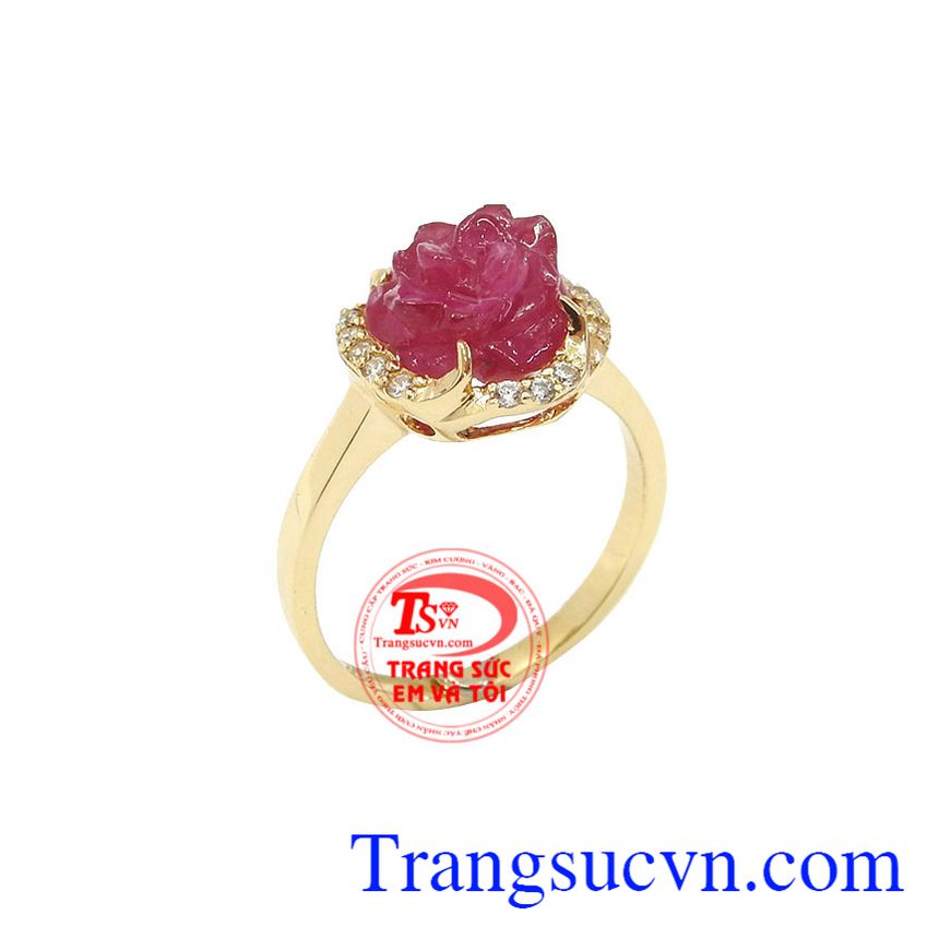 Nhẫn nữ Ruby Hoa Hồng