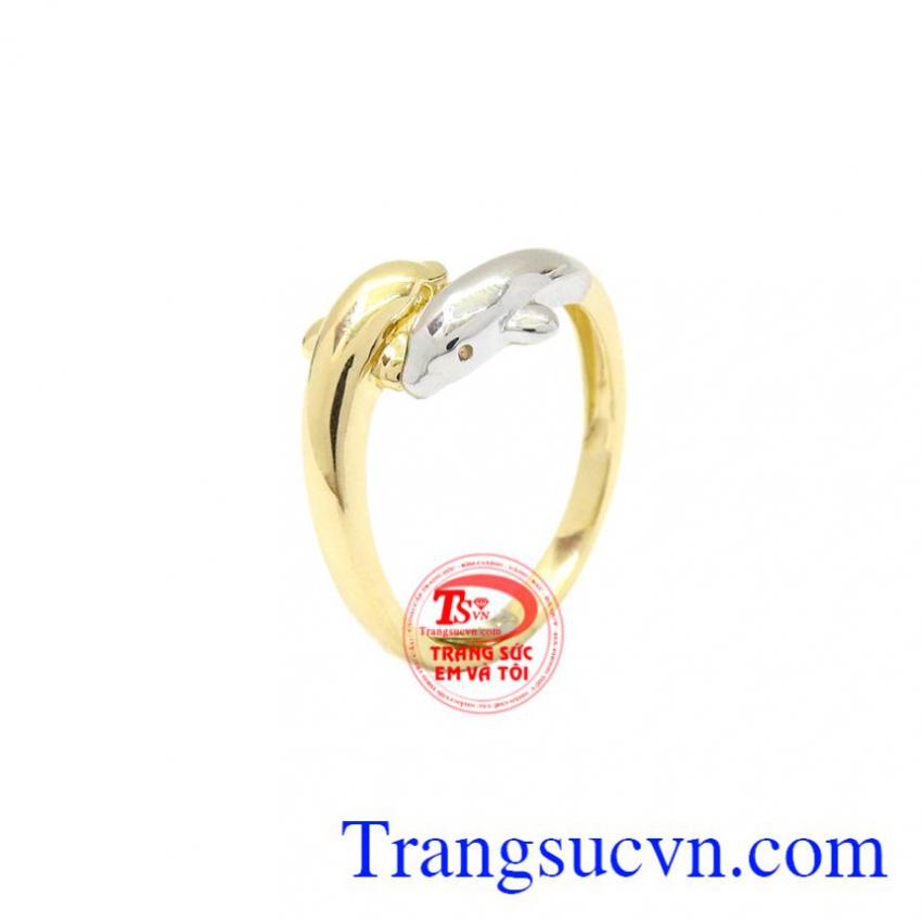 Nhẫn nữ vàng cá heo Korea