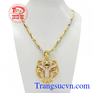 Bộ mặt dây hổ mạnh mẽ là sản phẩm được chế tác từ vàng 10k,Bộ mặt dây hổ mạnh mẽ