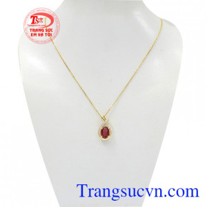 Bộ mặt dây nữ Spinel có giấy kiểm định đá quý uy tín.