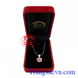Bộ mặt dây Ruby vàng 14k