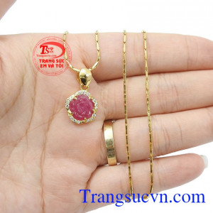 Sản phẩm thích hợp làm quà tặng cho người thân và bạn bè,Bộ mặt dây Ruby vàng 14k