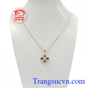 Bộ mặt dây Sapphire vàng 14k mang đến cho người sử dụng sự sang trọng và quý phái,Bộ mặt dây Sapphire vàng 14k