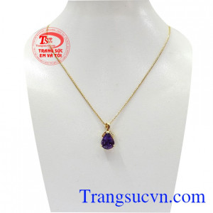 Bộ trang sức thạch anh tím 14k kết hợp tinh tế, phong cách,Bộ trang sức thạch anh tím 14k