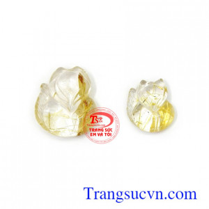 Cặp hồ ly thạch anh tóc may mắn màu sắc tươi sáng, chế tác tinh xảo, phù hợp làm mặt dây chuyền, mặt nhẫn đeo sang trọng, quý phái