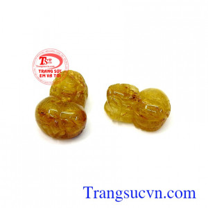 Cặp tỳ hưu thạch anh tóc an nhiên thương hiệu uy tín, chất lượng, chế tác theo yêu cầu