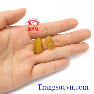 Cặp tỳ hưu thạch anh tóc bình an bền đẹp, chất lượng, chế tác theo yêu cầu