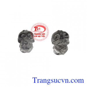 Sản phẩm có thể làm nhẫn hoặc mặt dây đôi cho các cặp tình nhân hoặc làm bộ trang sức mặt dây và nhẫn,Cặp tỳ hưu thạch anh tóc chiêu tài