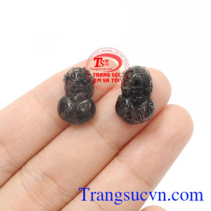 Cặp tỳ hưu thạch anh tóc đen phú quý