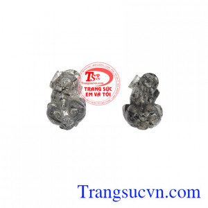 Cặp tỳ hưu thạch anh tóc đen tài lộc là sản phẩm được chế tác tinh xảo, sắc nét,Cặp tỳ hưu thạch anh tóc đen tài lộc