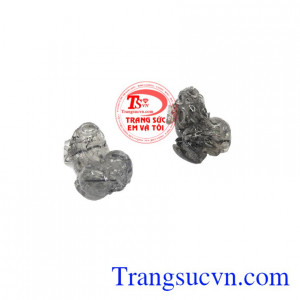 Sản phẩm bán theo cặp nên các cặp đôi có thể mua để làm mặt nhẫn hoặc mặt dây đôi,Cặp tỳ hưu thạch anh tóc đen tài lộc