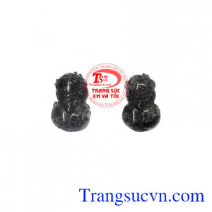 Cặp tỳ hưu thạch anh tóc đen thành đạt bền đẹp, chất lượng, màu sắc độc đáo,Cặp tỳ hưu thạch anh tóc đen thành đạt