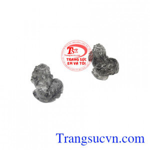 Sản phẩm có thể làm mặt dây hoặc nhẫn đôi cho các cặp đôi yêu nhau,Cặp tỳ hưu thạch anh tóc đen thịnh vượng