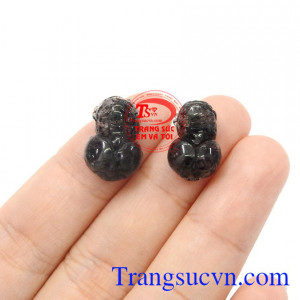 Sản phẩm bán theo cặp khách hàng có thể mua làm vòng đôi hoặc mặt nhẫn đôi với một nửa của mình,Cặp tỳ hưu thạch anh tóc đen