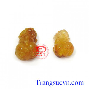 Cặp tỳ hưu thạch anh tóc thành công phù hợp làm mặt dây chuyền, mặt nhẫn đeo thời trang, sang trọng và đẳng cấp