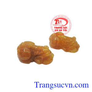 Tỳ hưu thạch anh tóc đẹp. Cặp tỳ hưu thạch anh tóc thiên nhiên