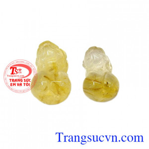 Cặp tỳ hưu thạch anh tóc thịnh vượng