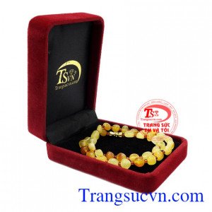 Chuỗi đeo cổ hổ phách trẻ em đẹp.