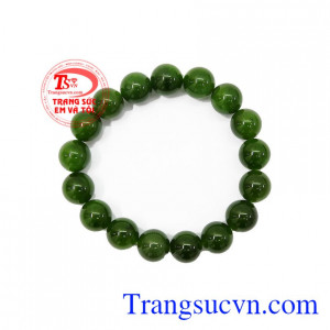 Chuỗi tay Nephrite 11 ly màu sắc đẹp, chất lượng ngọc đảm bảo,Chuỗi tay Nephrite 11 ly