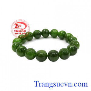 Đeo chuỗi tay Nephrite hợp phong thủy, thời trang, dễ dàng kết hợp với nhiều loại trang phục,Chuỗi tay Nephrite 11 ly