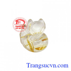 Hồ ly thạch anh tóc khôn khéo là sản phẩm thạch anh tóc thiên nhiên, có giấy kiểm định đá tự nhiên