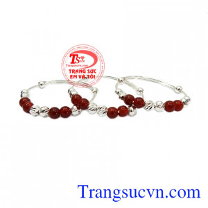 Lắc tay bạc trẻ em xinh xắn