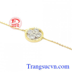 Lắc tay nữ hoa vàng 10k Korea hợp thời trang, xinh xắn.