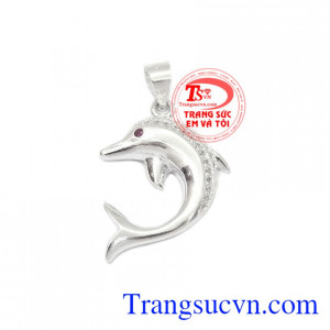 Mặt dây bạc cá heo