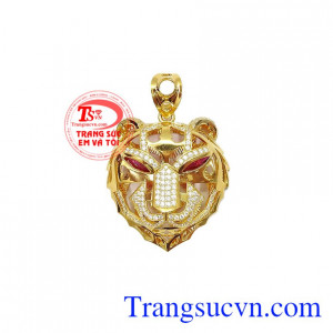 Mặt dây nam hổ cá tính được chế tác tinh xảo từ vàng 10k bền đẹp, chất lượng,Mặt dây nam hổ cá tính