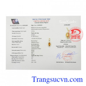 Mặt dây nữ thạch anh vàng