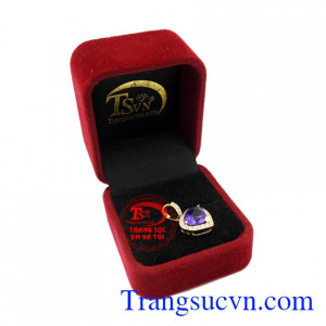 Mặt dây nữ vàng thạch anh tím đẹp