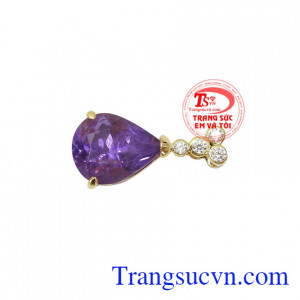 Mặt Dây Thạch Anh Tím Đẹp vàng 14k, bảo hành 12 tháng, giao hàng nhanh trên toàn quốc
