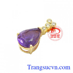 Mặt dây chuyền thạch anh bọc vàng 14k sáng bóng đảm bảo chất lượng hợp thời trang, sang trọng và phong thủy