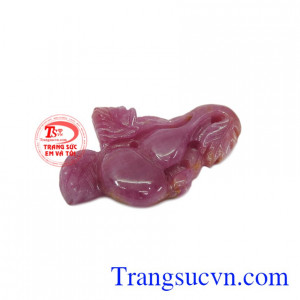 Mặt hồ lô ruby thiên nhiên, có giấy kiểm định uy tín.