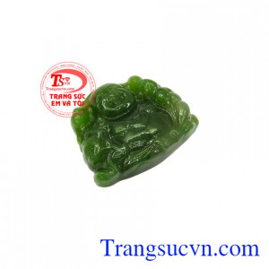 Mặt Nephrite phật di lặc an lành phù hợp làm mặt dây chuyền đeo đẹp, hợp phong thủy như lá bùa hộ mệnh cho bản thân,Mặt Nephrite phật di lặc an lành