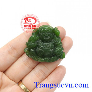 Sản phẩm thích hợp làm quà tặng cho người thân hoặc bạn bè,Mặt Nephrite phật di lặc bình an