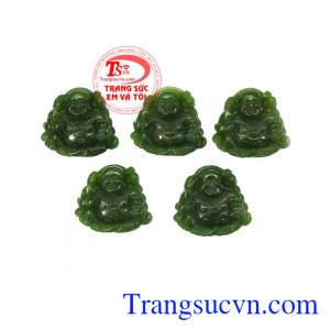 Mặt Nephrite phật di lặc bình an
