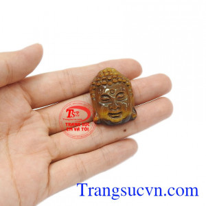 Đá mắt hổ thích hợp cho người mệnh kim và mệnh thổ. Mặt phật A di đà mắt hổ thiên nhiên.