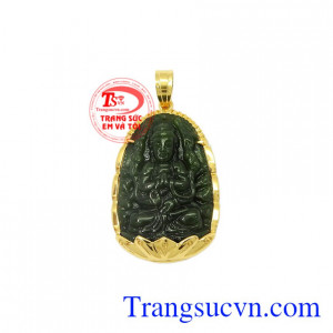 Mặt phật bản mệnh tuổi Tý Nephrite là sản phẩm được chế tác từ đá Nephrite thiên nhiên (hay còn gọi là ngọc bích).