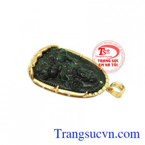 Sản phẩm chạm khắc hình phật Phổ hiền bồ tát tinh tế, hợp phong thủy. Mặt phật jadeite tuổi thìn-tuổi tỵ