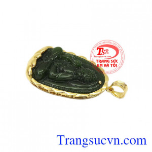 Sản phẩm chạm khắc tinh tế, hợp phong thủy. Mặt phật nepherite tuổi tuất-tuổi hợi