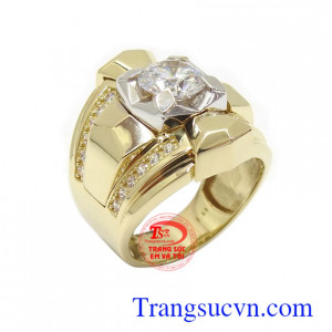 Nhẫn nam Korea cá tính 10k nhập khẩu kiểu dáng tinh xảo, sắc nét