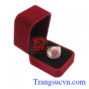Nhẫn nam Ruby thiên nhiên