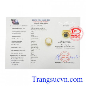 Nhẫn nam vàng Topaz sang trọng