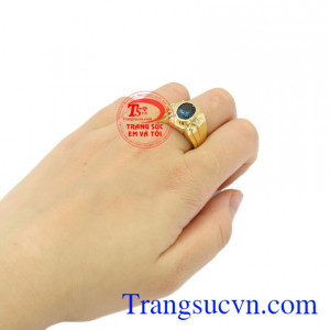 Nhẫn nam vàng Topaz sang trọng đẹp.