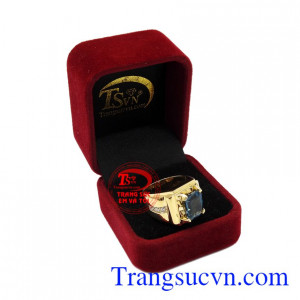 Nhẫn nam vàng Topaz thời thượng